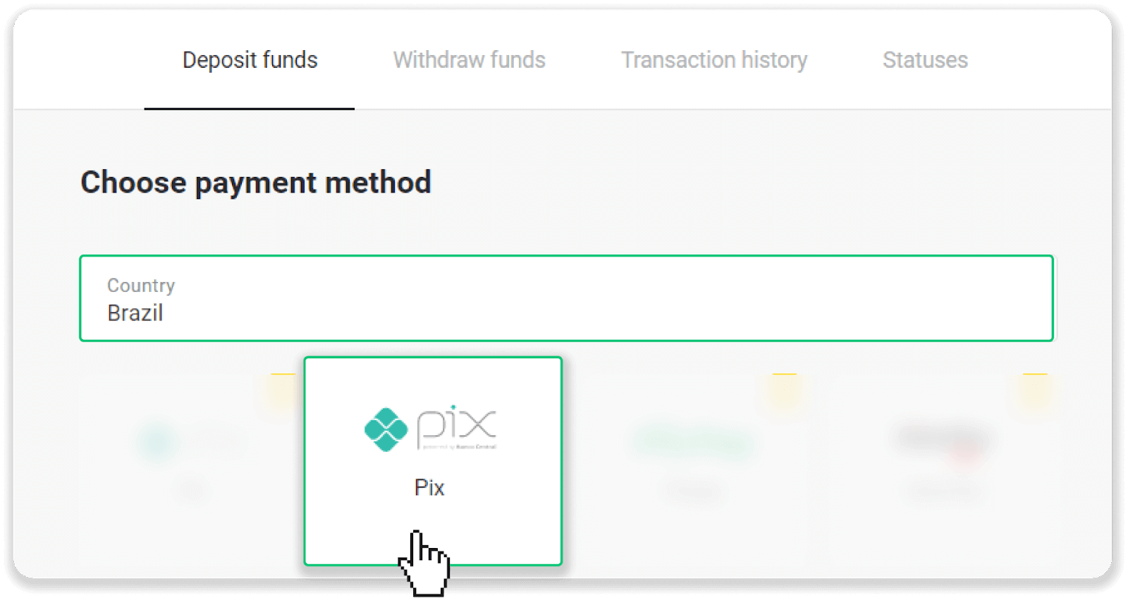 Deposit Funds in Binomo via Brazil Internet Banking (Bank Transer, Paylivre, Loterica, Itau, Boleto Rapido) and E-wallets (Picpay, Astropay, Banco do Brasil, Santander, Bradesco, Neteller, Skrill, WebMoney, Advcash) Deposit Funds in Binomo via Brazil Internet Banking (Bank Transer, Paylivre, Loterica, Itau, Boleto Rapido) and E-wallets (Picpay, Astropay, Banco do Brasil, Santander, Bradesco, Neteller, Skrill, WebMoney, Advcash)