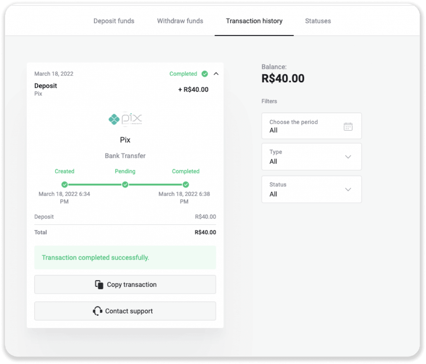Deposit Funds in Binomo via Brazil Internet Banking (Bank Transer, Paylivre, Loterica, Itau, Boleto Rapido) and E-wallets (Picpay, Astropay, Banco do Brasil, Santander, Bradesco, Neteller, Skrill, WebMoney, Advcash) Deposit Funds in Binomo via Brazil Internet Banking (Bank Transer, Paylivre, Loterica, Itau, Boleto Rapido) and E-wallets (Picpay, Astropay, Banco do Brasil, Santander, Bradesco, Neteller, Skrill, WebMoney, Advcash)