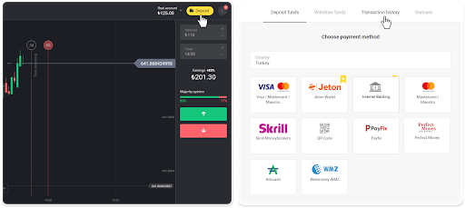 Setor Dana di Binomo melalui Kartu Bank Turki (Visa / MasterCard), Perbankan Internet (Transfer Bank, Kode QR, CEPbank, AKBANK, Türkiye Bankas, TEB, Deniz Bank, Ziraat Bankas, Türkiye Finans) dan E-wallet Setor Dana di Binomo melalui Kartu Bank Turki (Visa / MasterCard), Perbankan Internet (Transfer Bank, Kode QR, CEPbank, AKBANK, Türkiye Bankas, TEB, Deniz Bank, Ziraat Bankas, Türkiye Finans) dan E-wallet