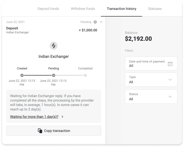Deponeer fondse op Binomo via bankkaart