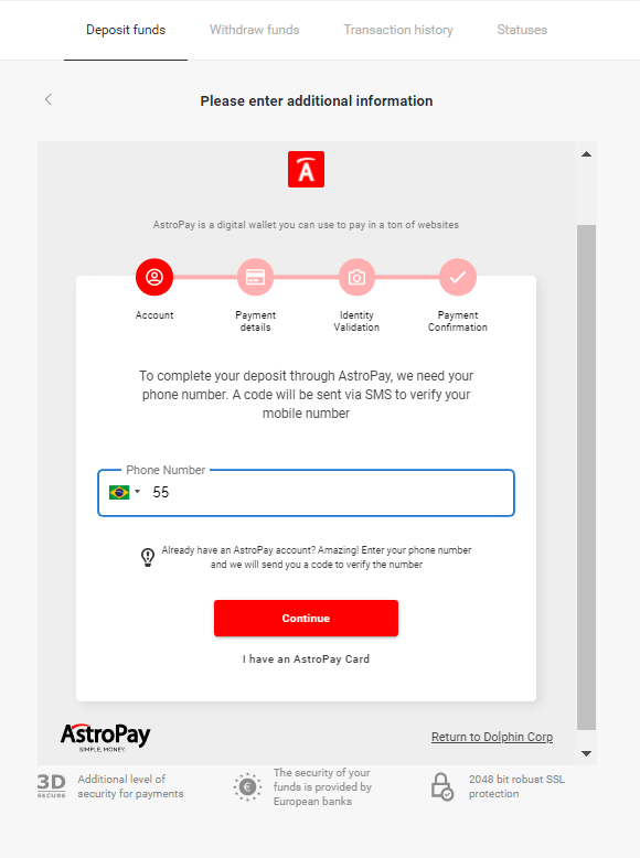 Deposit Funds on Binomo via Brazil Internet Banking (Bank Transer, Paylivre, Loterica, Itau, Boleto Rapido) and E-wallets (Picpay, Astropay, Banco do Brasil, Santander, Bradesco, Neteller, Skrill, WebMoney, Advcash)