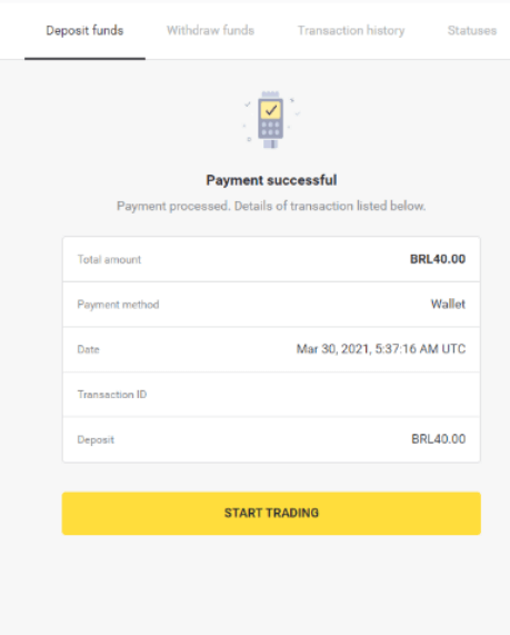 Deposit Funds on Binomo via Brazil Internet Banking (Bank Transer, Paylivre, Loterica, Itau, Boleto Rapido) and E-wallets (Picpay, Astropay, Banco do Brasil, Santander, Bradesco, Neteller, Skrill, WebMoney, Advcash)