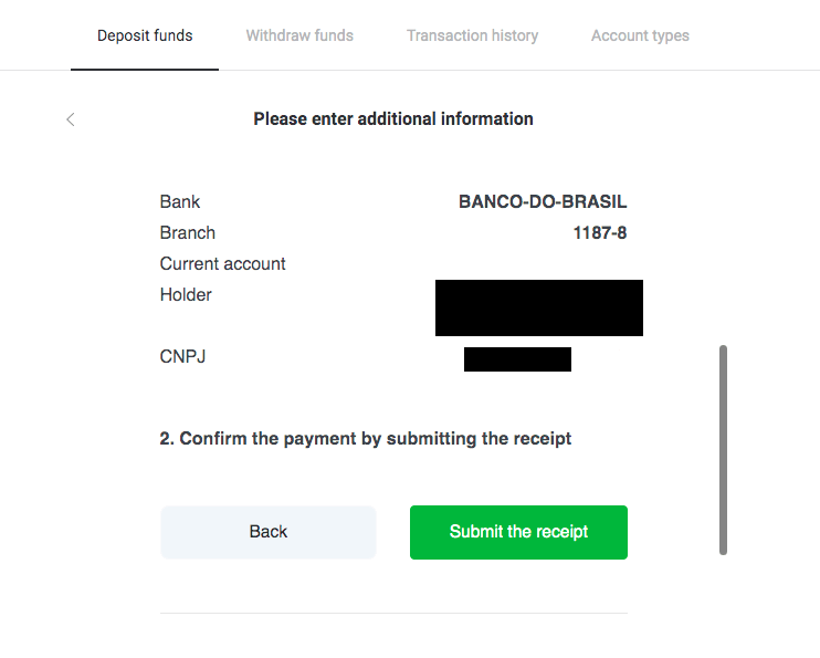 Deposit Funds on Binomo via Brazil Internet Banking (Bank Transer, Paylivre, Loterica, Itau, Boleto Rapido) and E-wallets (Picpay, Astropay, Banco do Brasil, Santander, Bradesco, Neteller, Skrill, WebMoney, Advcash)