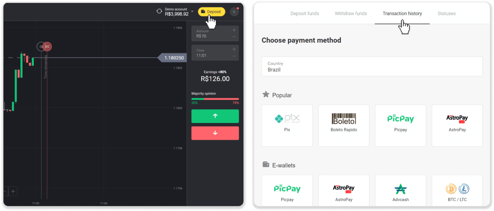 Deposit Funds on Binomo via E-wallets (Webmoney WMZ, Picpay, Neteller, Astropay, Cash U, Skrill, ADV cash, AstroPay Card, Perfect Money) Deposit Funds on Binomo via E-wallets (Webmoney WMZ, Picpay, Neteller, Astropay, Cash U, Skrill, ADV cash, AstroPay Card, Perfect Money)