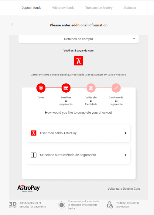 Электрондук капчыктар (Webmoney WMZ, Picpay, Neteller, Astropay, Cash U, Skrill, ADV cash, AstroPay Card, Perfect Money) аркылуу Binomo боюнча акча каражаттарын салуу Электрондук капчыктар (Webmoney WMZ, Picpay, Neteller, Astropay, Cash U, Skrill, ADV cash, AstroPay Card, Perfect Money) аркылуу Binomo боюнча акча каражаттарын салуу