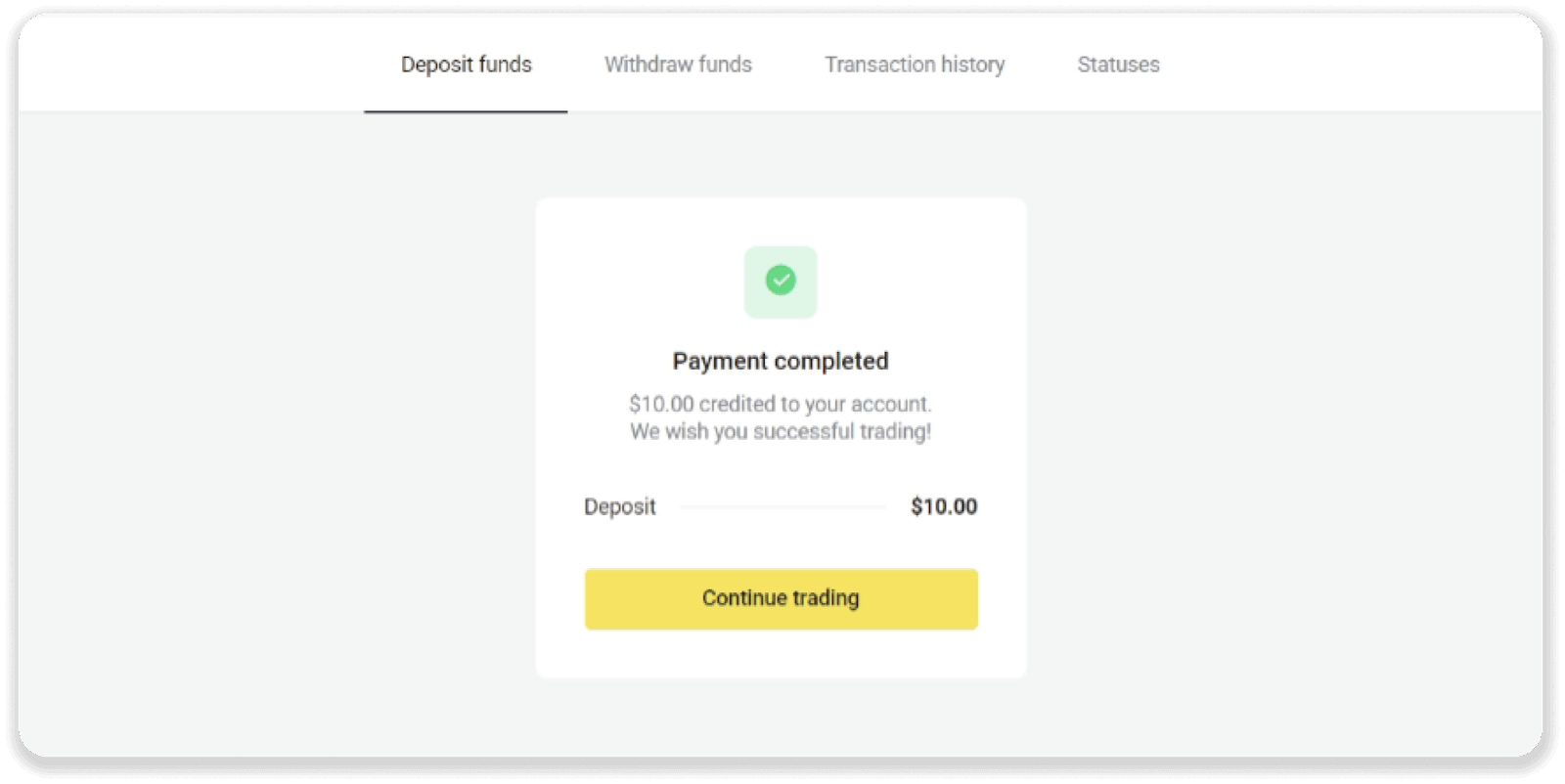 Setor Dana di Binomo melalui dompet elektronik (Webmoney WMZ, Picpay, Neteller, Astropay, Cash U, Skrill, uang tunai ADV, Kartu AstroPay, Perfect Money)