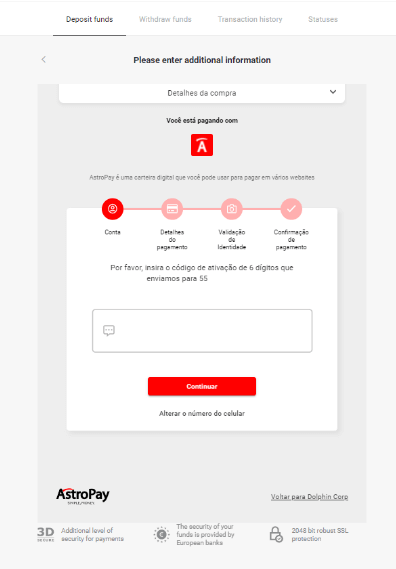 Setor Dana di Binomo melalui dompet elektronik (Webmoney WMZ, Picpay, Neteller, Astropay, Cash U, Skrill, uang tunai ADV, Kartu AstroPay, Perfect Money)