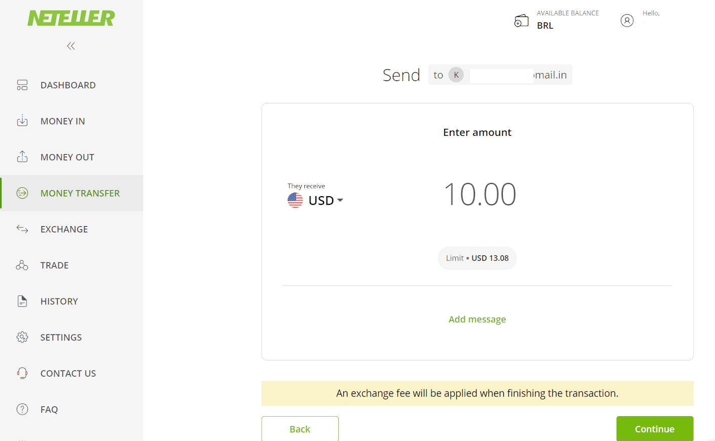 Zahlen Sie Geld über Neteller auf Binomo ein