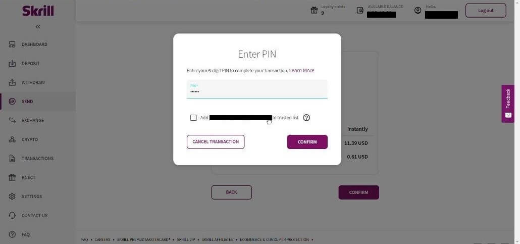 Deponeer fondse op Binomo via Skrill