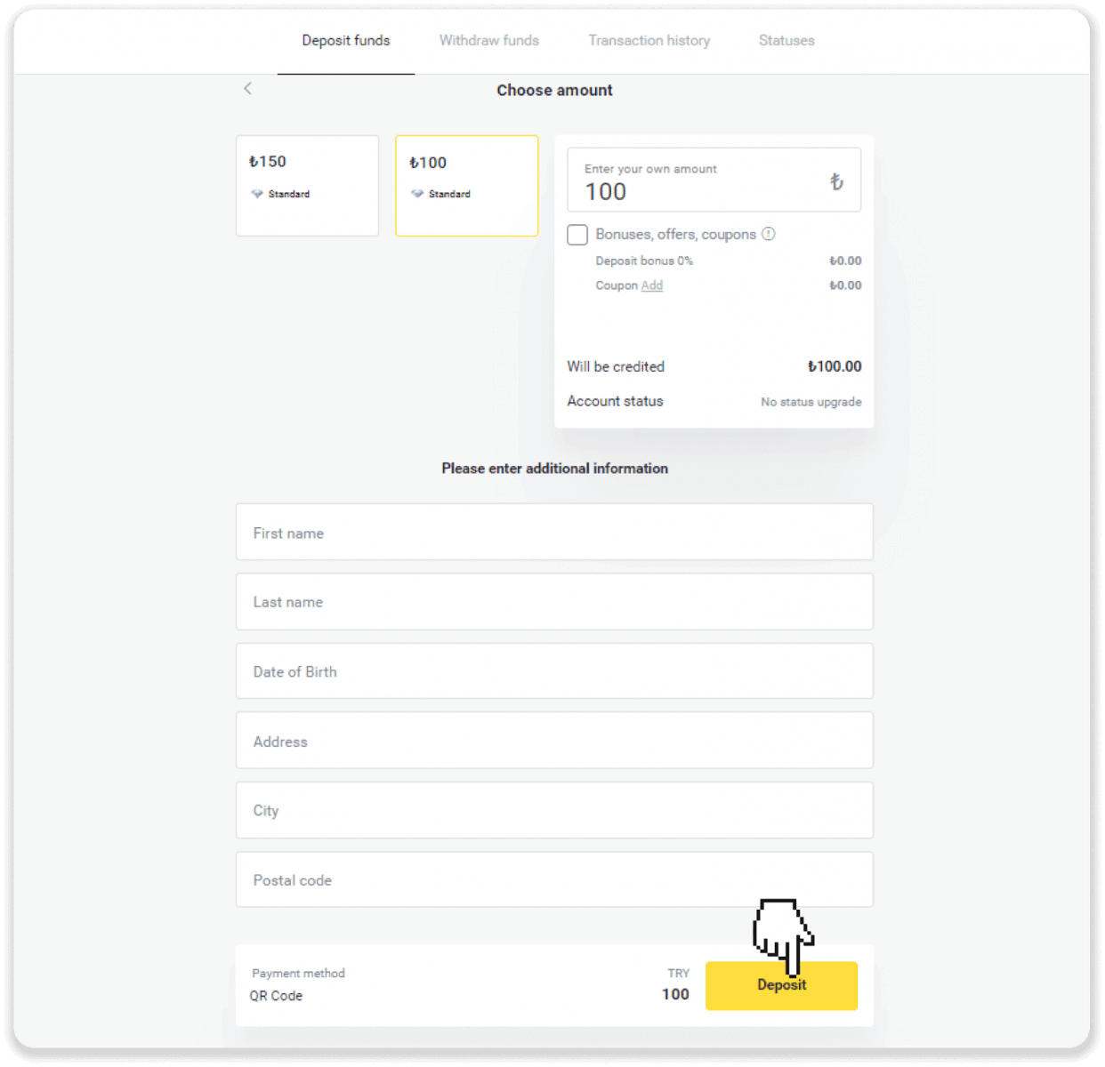 Setor Dana di Binomo melalui Kartu Bank Turki (Visa / MasterCard / Maestro), Perbankan Internet (transfer Bank, CEPbank, Kode QR) dan dompet elektronik (Jeton, Payfix, Hizli Papara, Papara) Setor Dana di Binomo melalui Kartu Bank Turki (Visa / MasterCard / Maestro), Perbankan Internet (transfer Bank, CEPbank, Kode QR) dan dompet elektronik (Jeton, Payfix, Hizli Papara, Papara)