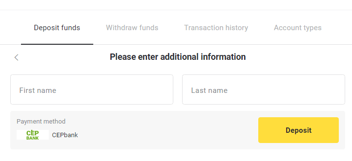 Setor Dana di Binomo melalui Kartu Bank Turki (Visa / MasterCard / Maestro), Perbankan Internet (transfer Bank, CEPbank, Kode QR) dan dompet elektronik (Jeton, Payfix, Hizli Papara, Papara) Setor Dana di Binomo melalui Kartu Bank Turki (Visa / MasterCard / Maestro), Perbankan Internet (transfer Bank, CEPbank, Kode QR) dan dompet elektronik (Jeton, Payfix, Hizli Papara, Papara)