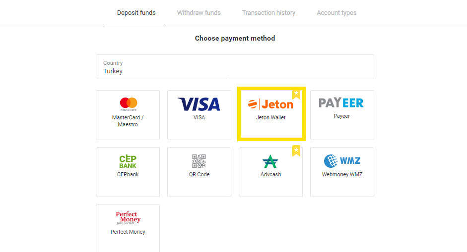 Setor Dana di Binomo melalui Kartu Bank Turki (Visa / MasterCard / Maestro), Perbankan Internet (transfer Bank, CEPbank, Kode QR) dan dompet elektronik (Jeton, Payfix, Hizli Papara, Papara) Setor Dana di Binomo melalui Kartu Bank Turki (Visa / MasterCard / Maestro), Perbankan Internet (transfer Bank, CEPbank, Kode QR) dan dompet elektronik (Jeton, Payfix, Hizli Papara, Papara)