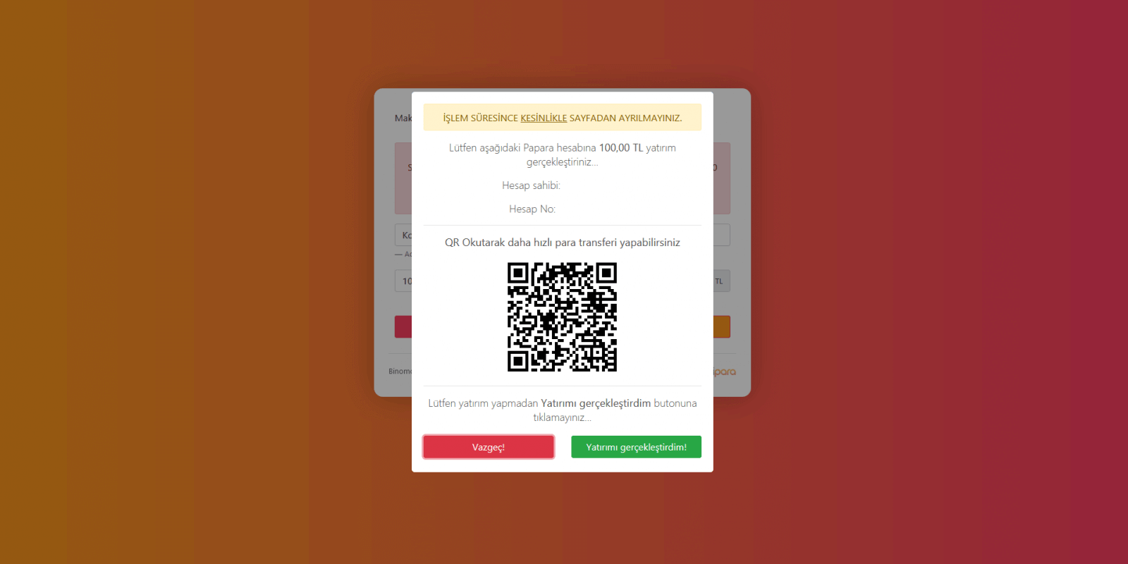 Setor Dana di Binomo melalui Kartu Bank Turki (Visa / MasterCard / Maestro), Perbankan Internet (transfer Bank, CEPbank, Kode QR) dan dompet elektronik (Jeton, Payfix, Hizli Papara, Papara) Setor Dana di Binomo melalui Kartu Bank Turki (Visa / MasterCard / Maestro), Perbankan Internet (transfer Bank, CEPbank, Kode QR) dan dompet elektronik (Jeton, Payfix, Hizli Papara, Papara)