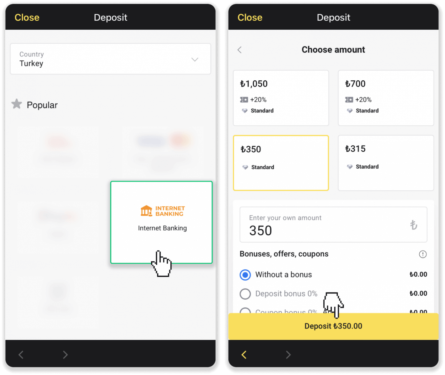 Setor Dana di Binomo melalui Kartu Bank Turki (Visa / MasterCard / Maestro), Perbankan Internet (transfer Bank, CEPbank, Kode QR) dan dompet elektronik (Jeton, Payfix, Hizli Papara, Papara) Setor Dana di Binomo melalui Kartu Bank Turki (Visa / MasterCard / Maestro), Perbankan Internet (transfer Bank, CEPbank, Kode QR) dan dompet elektronik (Jeton, Payfix, Hizli Papara, Papara)