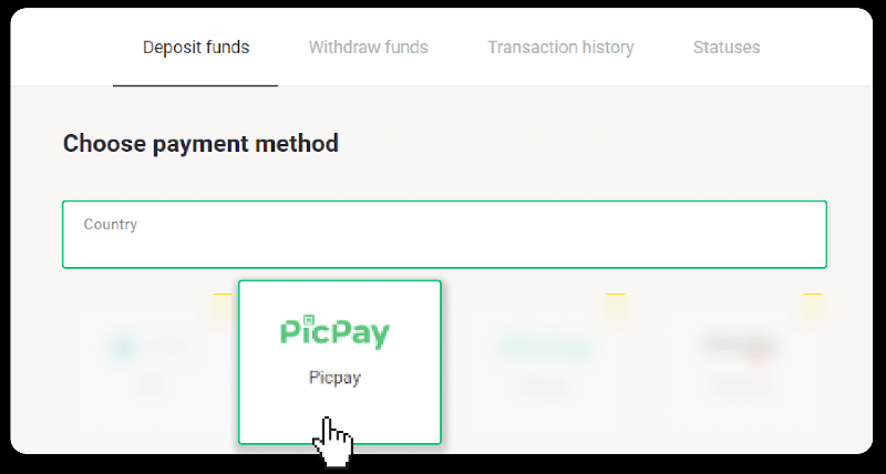 ฝากเงินผ่านการโอนเงินผ่านธนาคาร (Itau, PicPay, Loterica, Boleto Rapido ,Paylivre, Pagsmile, Bradesco, Santander) บน Binomo