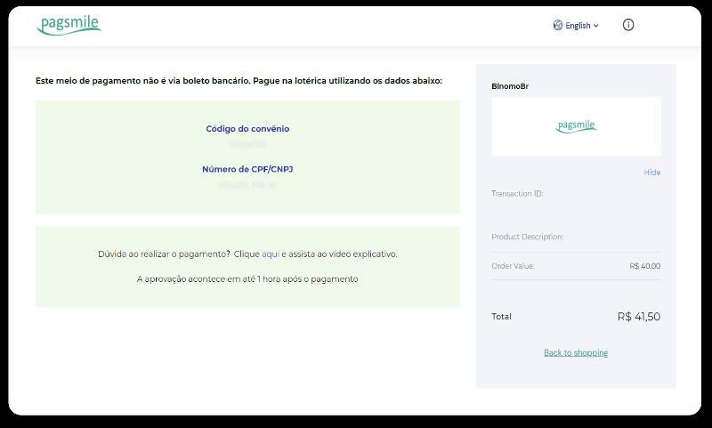 ฝากเงินผ่านการโอนเงินผ่านธนาคาร (Itau, PicPay, Loterica, Boleto Rapido ,Paylivre, Pagsmile, Bradesco, Santander) บน Binomo