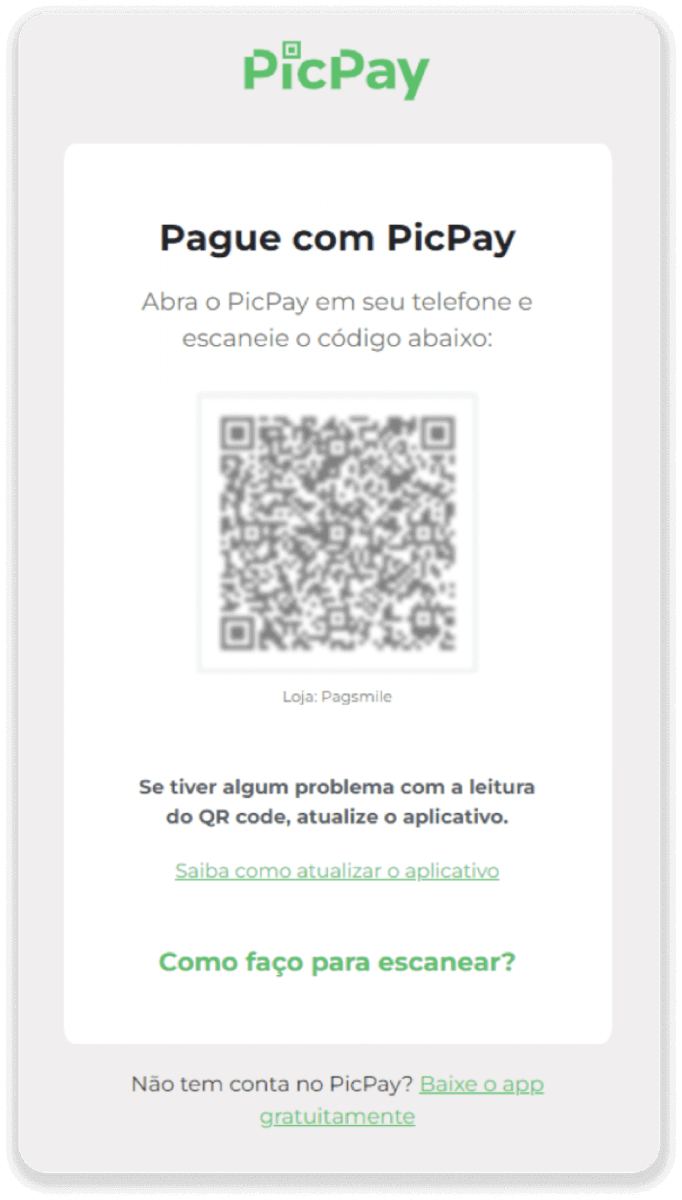 ฝากเงินผ่านการโอนเงินผ่านธนาคาร (Itau, PicPay, Loterica, Boleto Rapido ,Paylivre, Pagsmile, Bradesco, Santander) บน Binomo