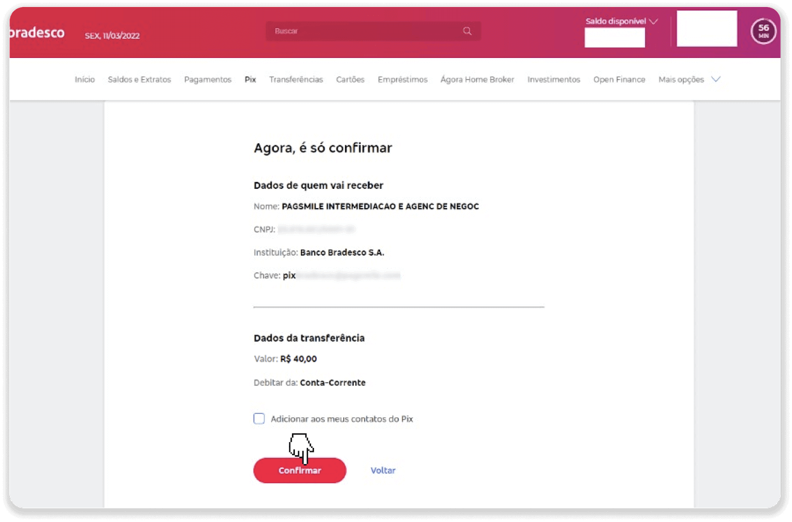 ฝากเงินผ่านการโอนเงินผ่านธนาคาร (Itau, PicPay, Loterica, Boleto Rapido ,Paylivre, Pagsmile, Bradesco, Santander) บน Binomo