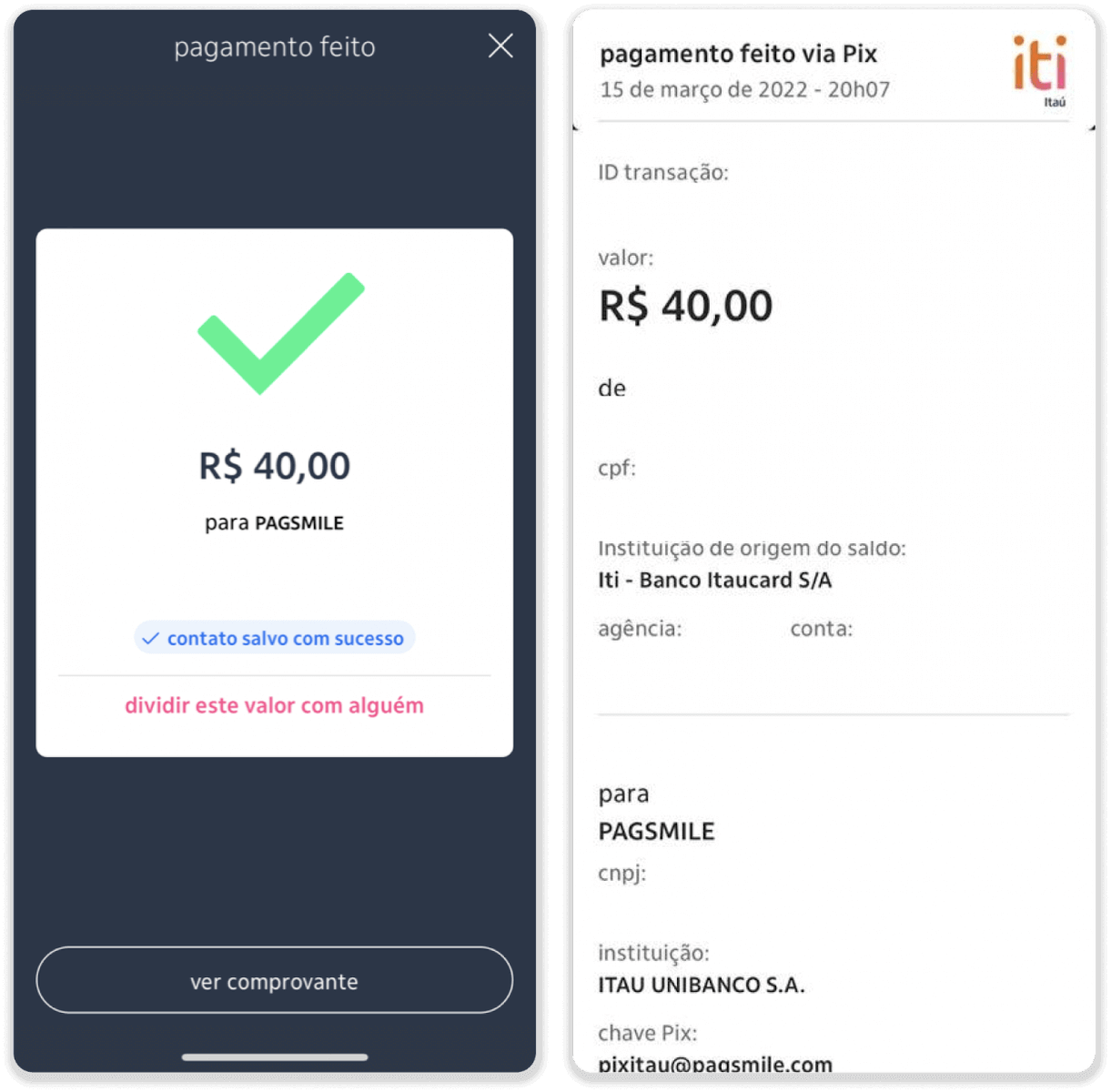ฝากเงินผ่านการโอนเงินผ่านธนาคาร (Itau, PicPay, Loterica, Boleto Rapido ,Paylivre, Pagsmile, Bradesco, Santander) บน Binomo