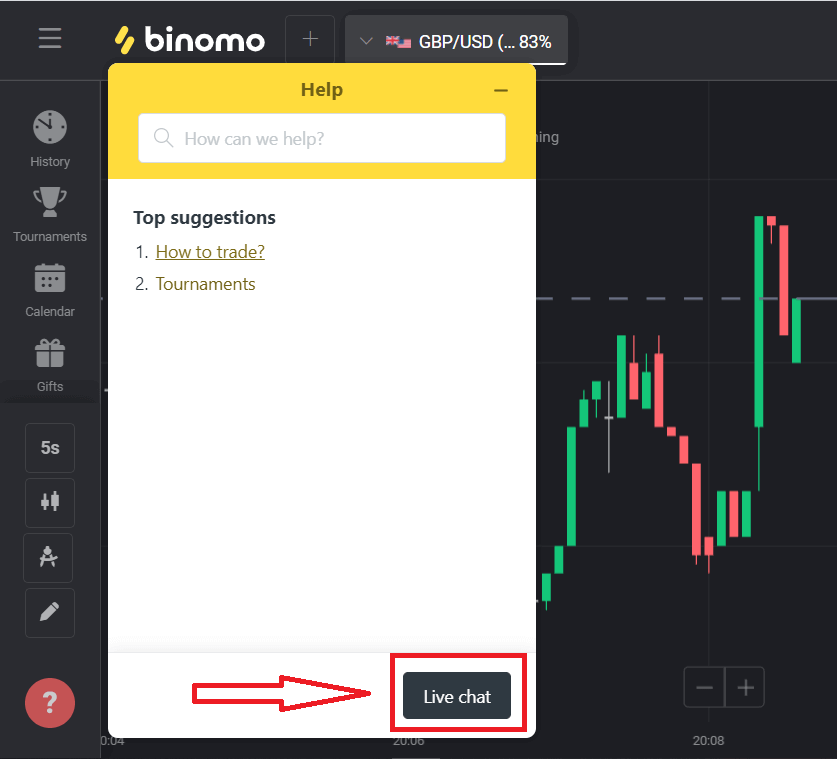 Binomo Support ကို ဘယ်လိုဆက်သွယ်ရမလဲ