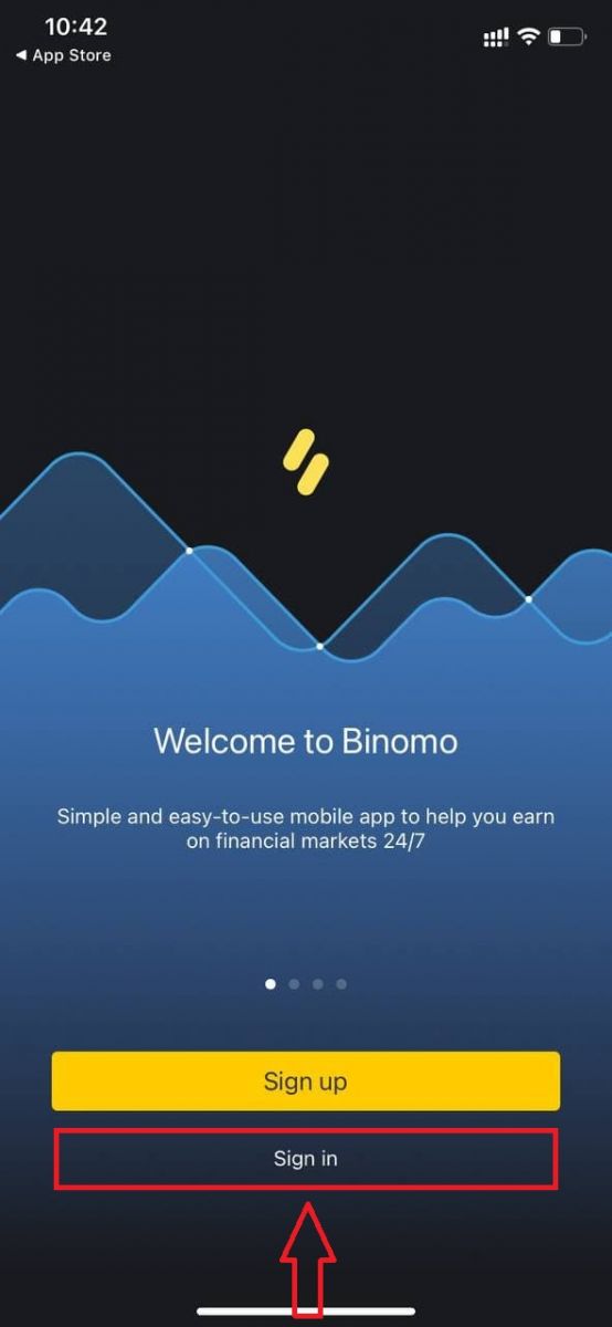如何在 Binomo 中登录和验证帐户