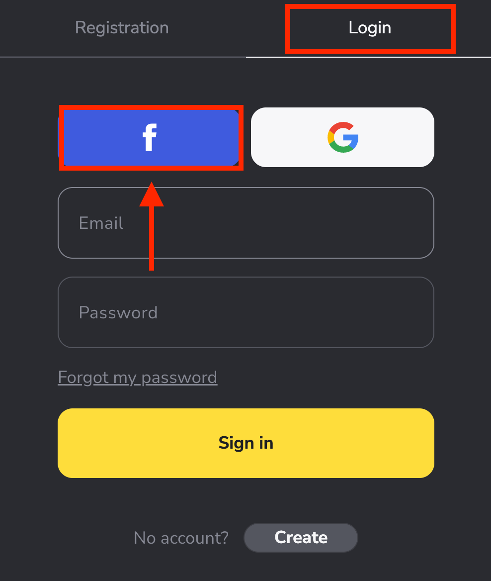 Como registrar e fazer login na conta no Binomo