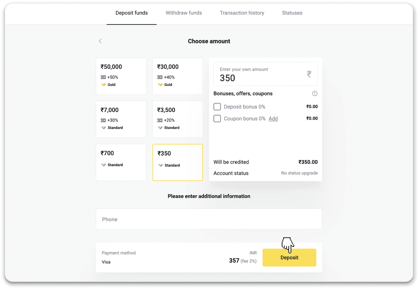 Come registrarsi e depositare fondi su Binomo Come registrarsi e depositare fondi su Binomo