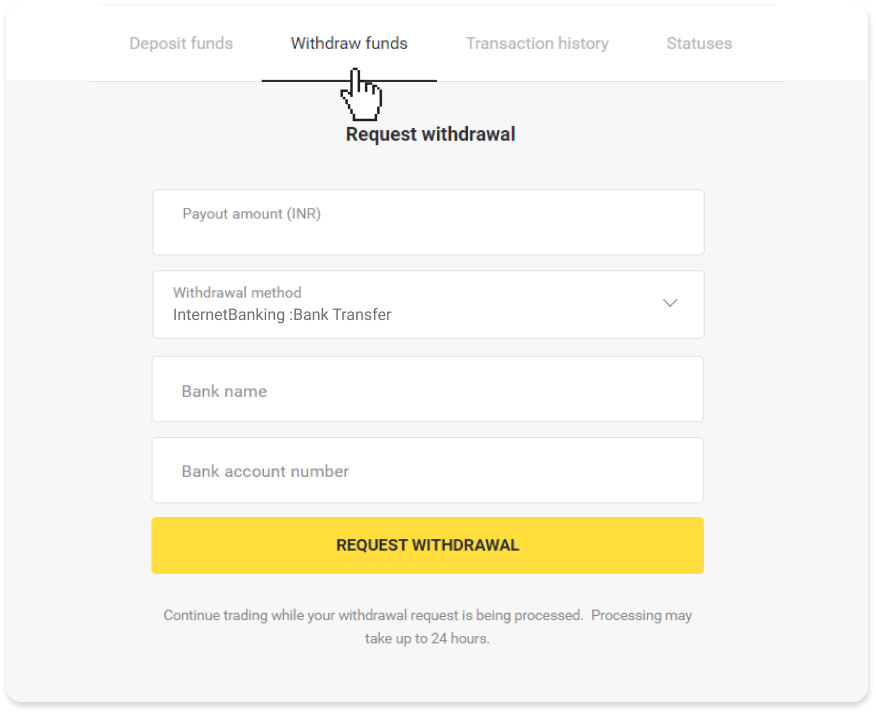 How to Withdraw Funds to my Bank Account (Bank transfer, Internet Banking, IMPS Bank Transfer, NEFT Bank Transfer, Indian Exchanger, NetBanking, Virtual Account, CEPbank, PIX) on Binomo
