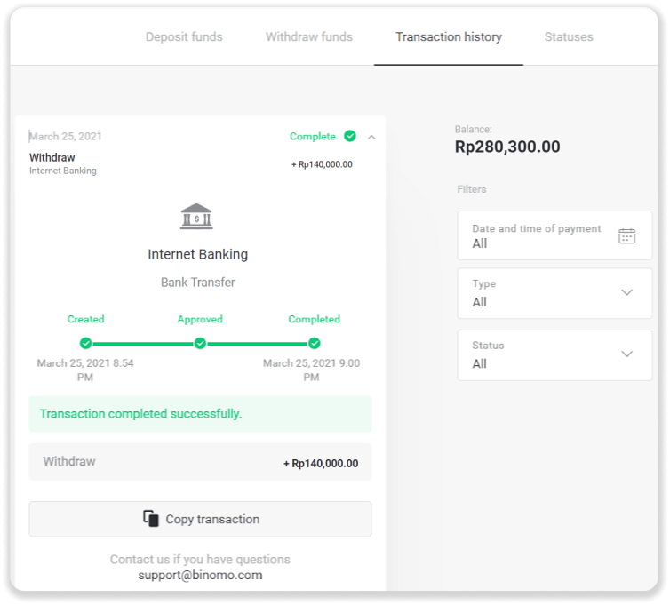 How to Withdraw Funds to my Bank Account (Bank transfer, Internet Banking, IMPS Bank Transfer, NEFT Bank Transfer, Indian Exchanger, NetBanking, Virtual Account, CEPbank, PIX) on Binomo