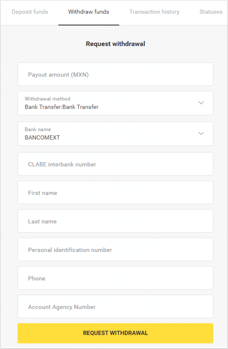 How to Withdraw Funds to my Bank Account (Bank transfer, Internet Banking, IMPS Bank Transfer, NEFT Bank Transfer, Indian Exchanger, NetBanking, Virtual Account, CEPbank, PIX) on Binomo