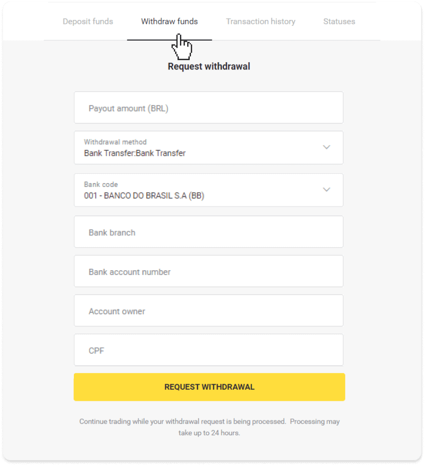 How to Withdraw Funds to my Bank Account (Bank transfer, Internet Banking, IMPS Bank Transfer, NEFT Bank Transfer, Indian Exchanger, NetBanking, Virtual Account, CEPbank, PIX) on Binomo
