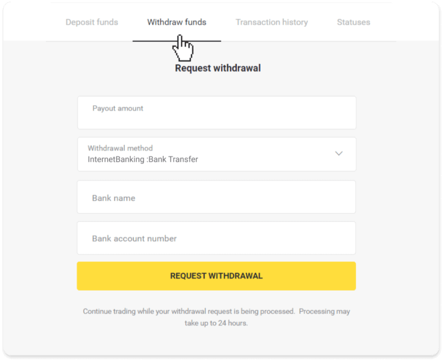 How to Withdraw Funds to my Bank Account (Bank transfer, Internet Banking, IMPS Bank Transfer, NEFT Bank Transfer, Indian Exchanger, NetBanking, Virtual Account, CEPbank, PIX) on Binomo